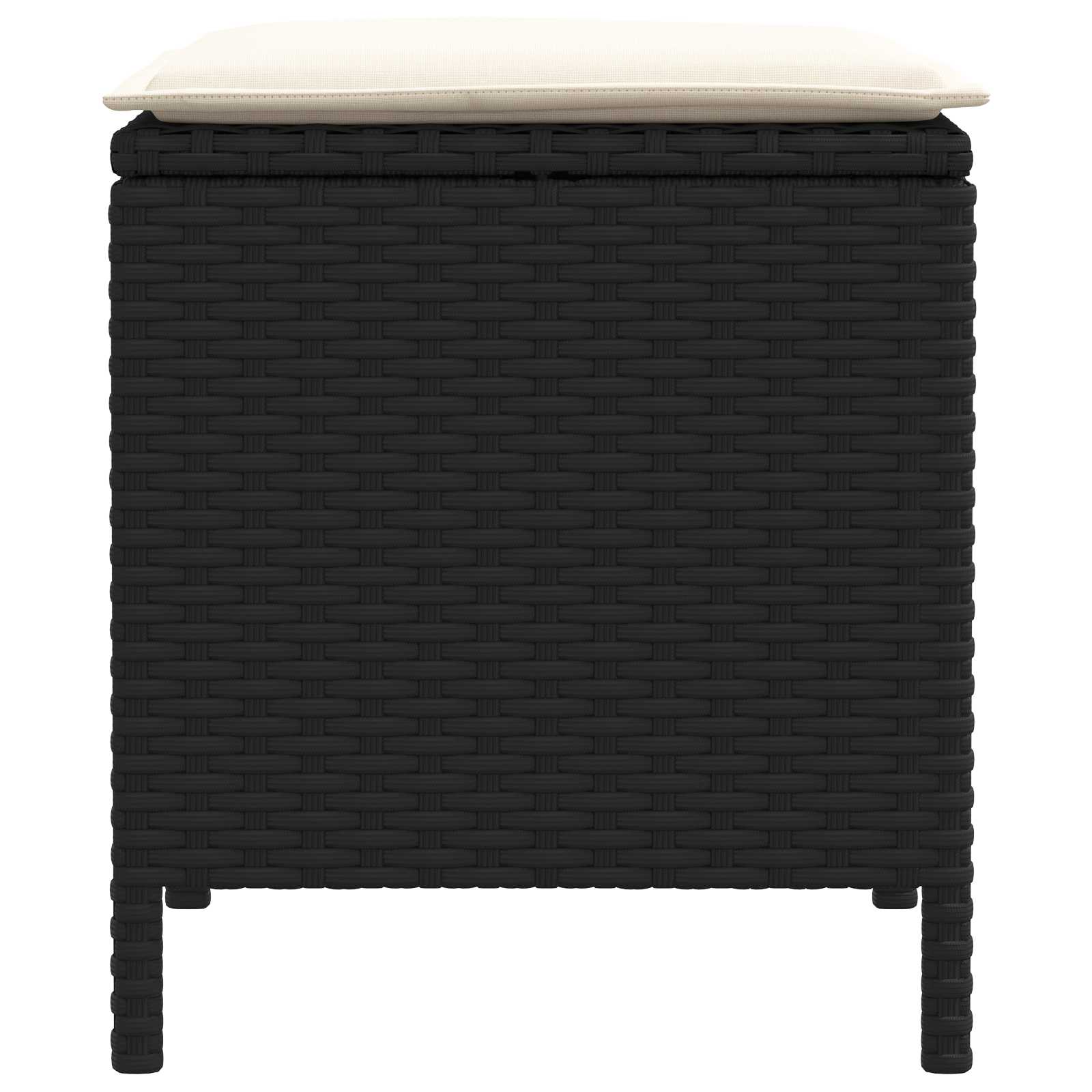Poggiapiedi da Giardino 2 Pezzo Nero e Crema 38 x 38 x 45 cm | homemem39