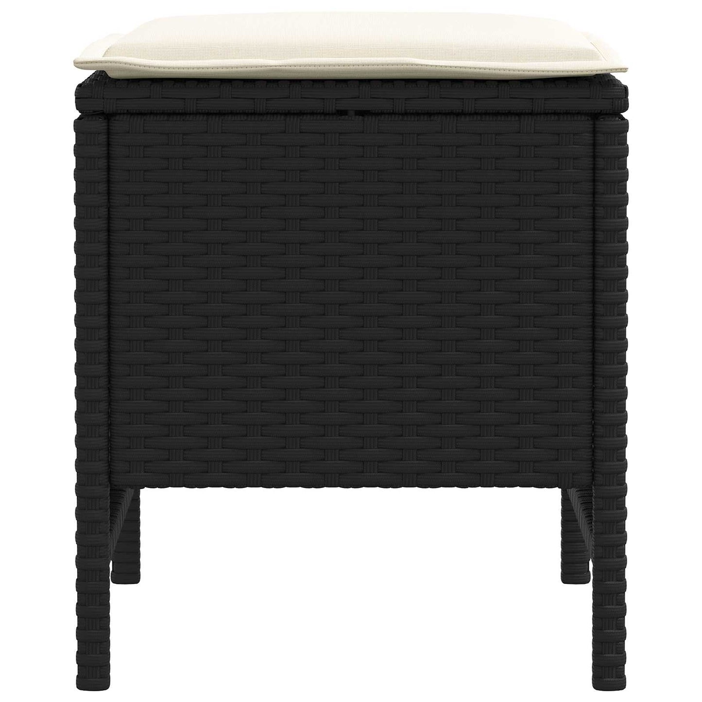 Poggiapiedi da Giardino 2 Pezzo Nero e Crema 38 x 38 x 45 cm | homemem39