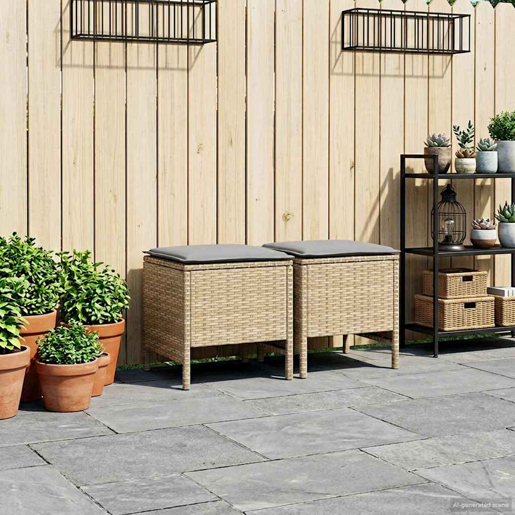 Poggiapiedi da Giardino 2 Pezzo Beige e Grigio Chiaro | homemem39