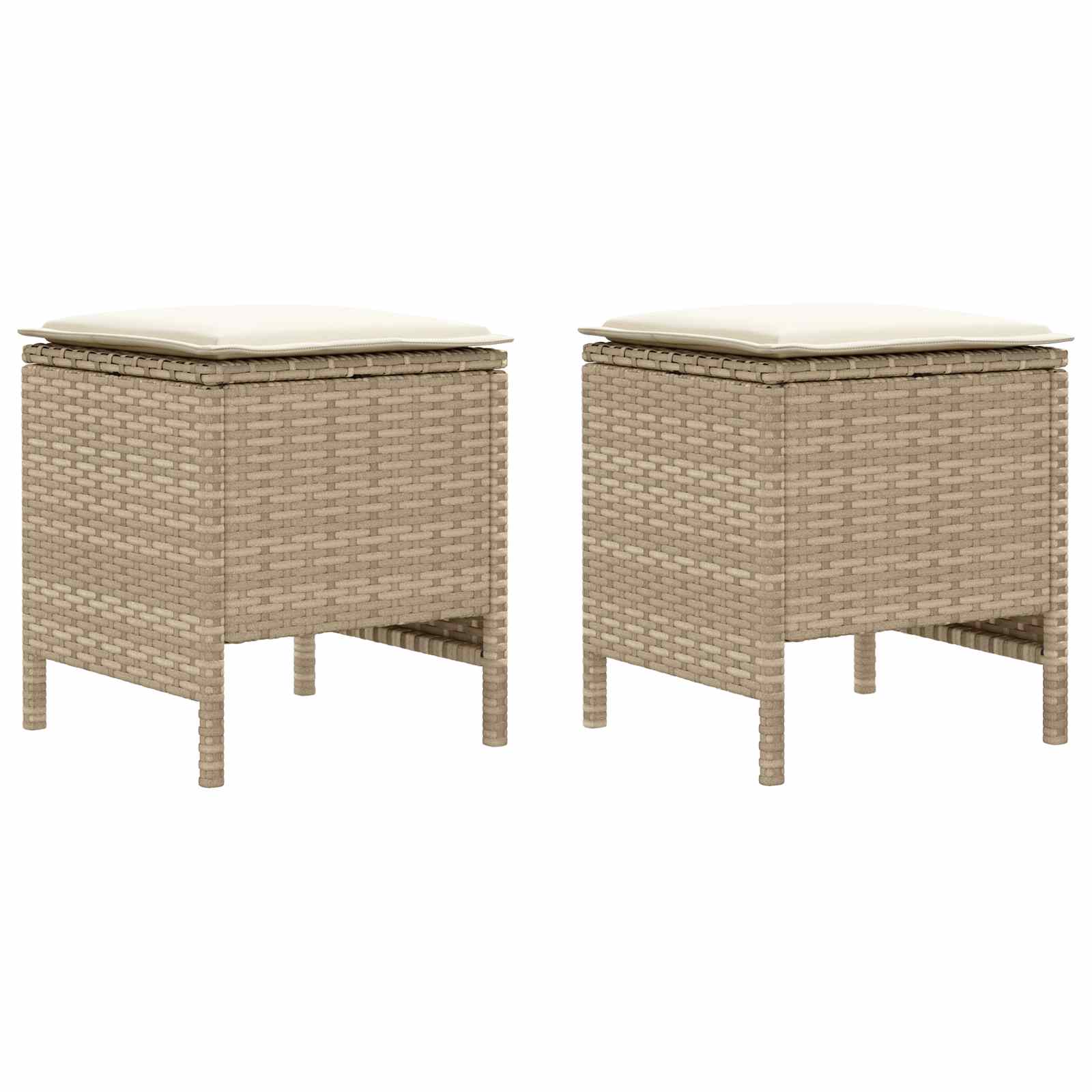 Poggiapiedi da Giardino 2 Pezzo Beige e Crema 38 x 38 x 45 cm | homemem39
