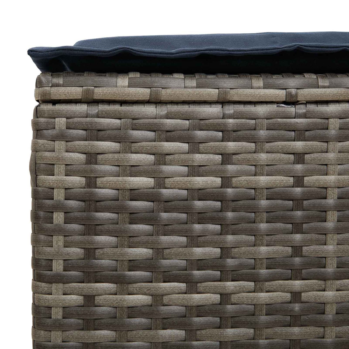 Poggiapiedi da Giardino 2 Pezzo Grigio e Blu Navy Rattan in PE