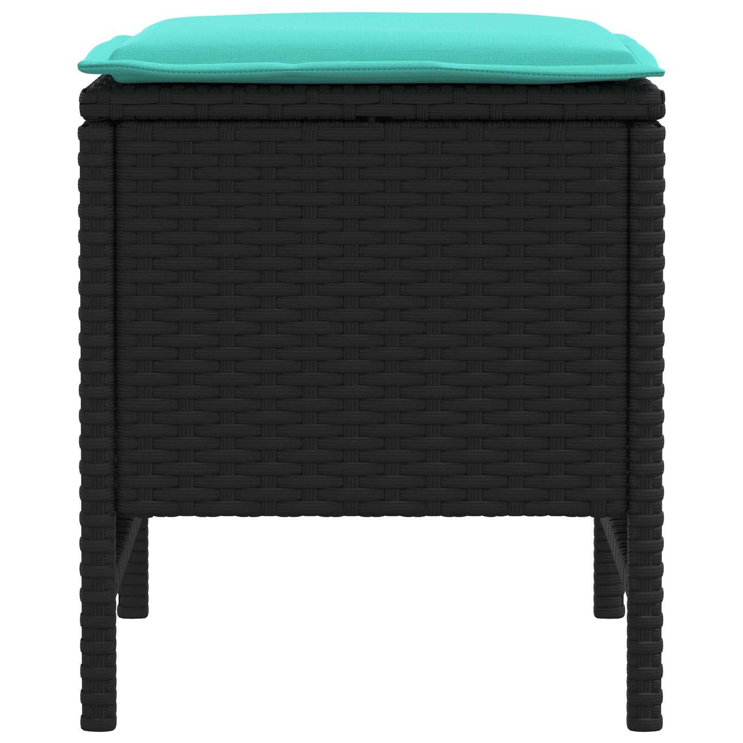 Poggiapiedi da Giardino 2 Pezzo Nero e Turchese 38 x 38 x 45 cm | homemem39