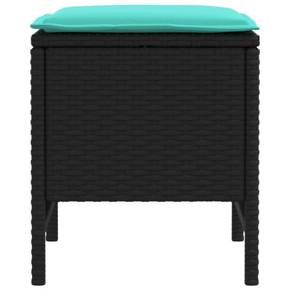 Poggiapiedi da Giardino 2 Pezzo Nero e Turchese 38 x 38 x 45 cm | homemem39
