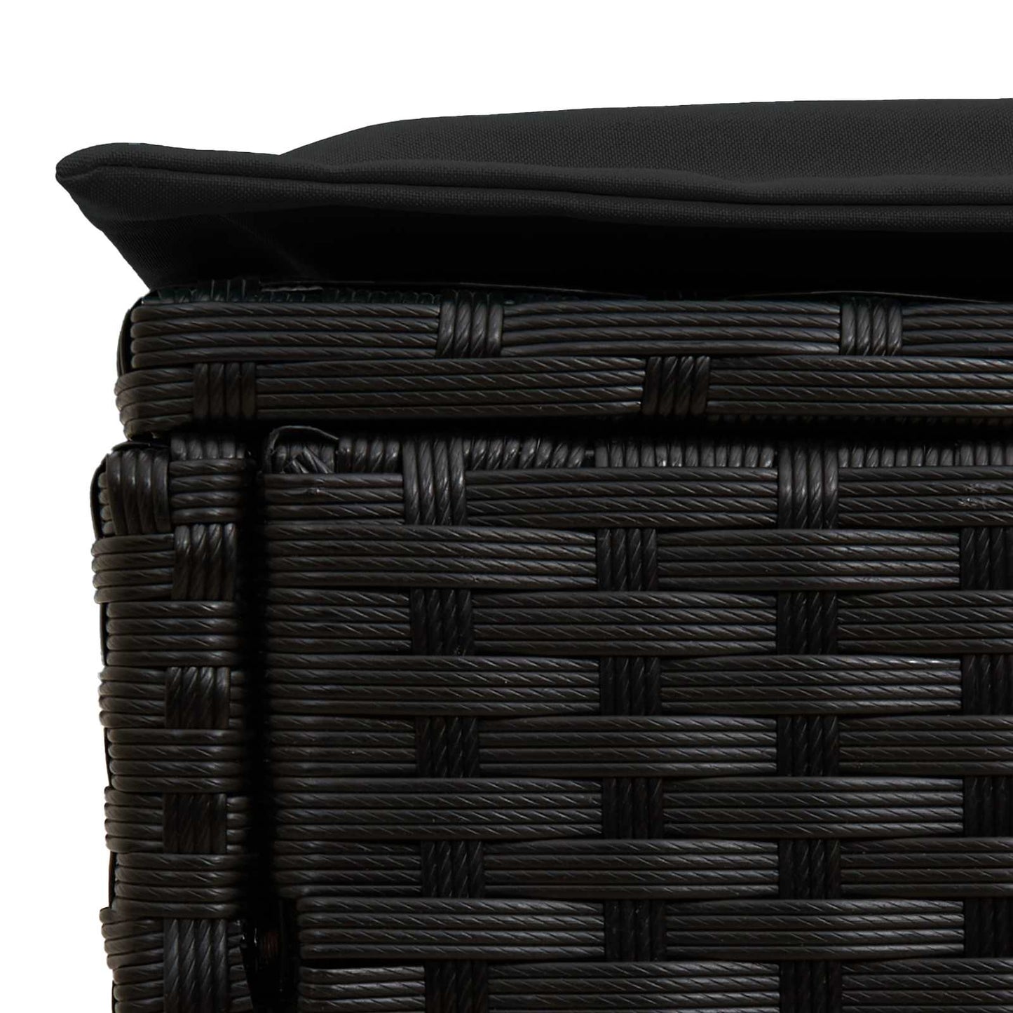 Poggiapiedi da Giardino Nero 80 x 38 x 45 cm Rattan in PE | homemem39