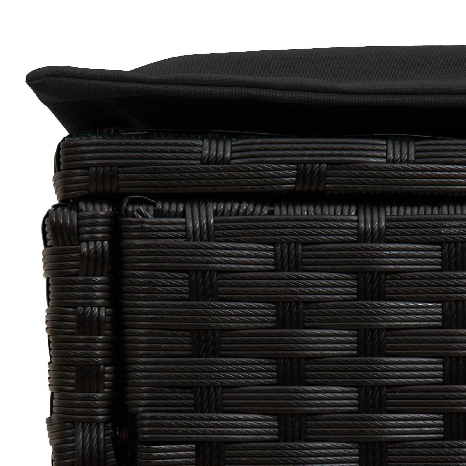 Poggiapiedi da Giardino Nero 80 x 38 x 45 cm Rattan in PE | homemem39