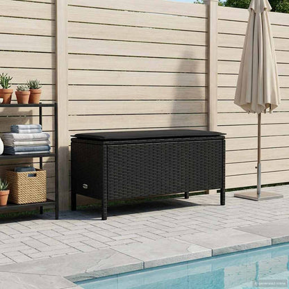 Poggiapiedi da Giardino Nero 80 x 38 x 45 cm Rattan in PE