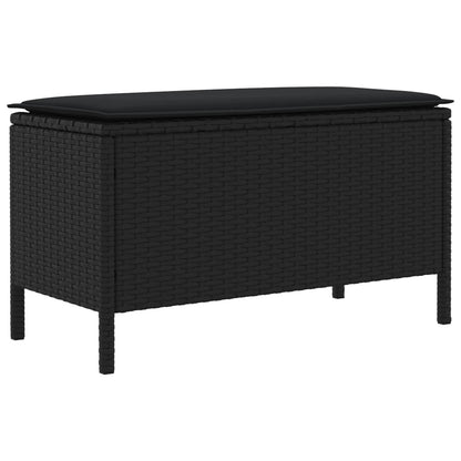 Poggiapiedi da Giardino Nero 80 x 38 x 45 cm Rattan in PE | homemem39