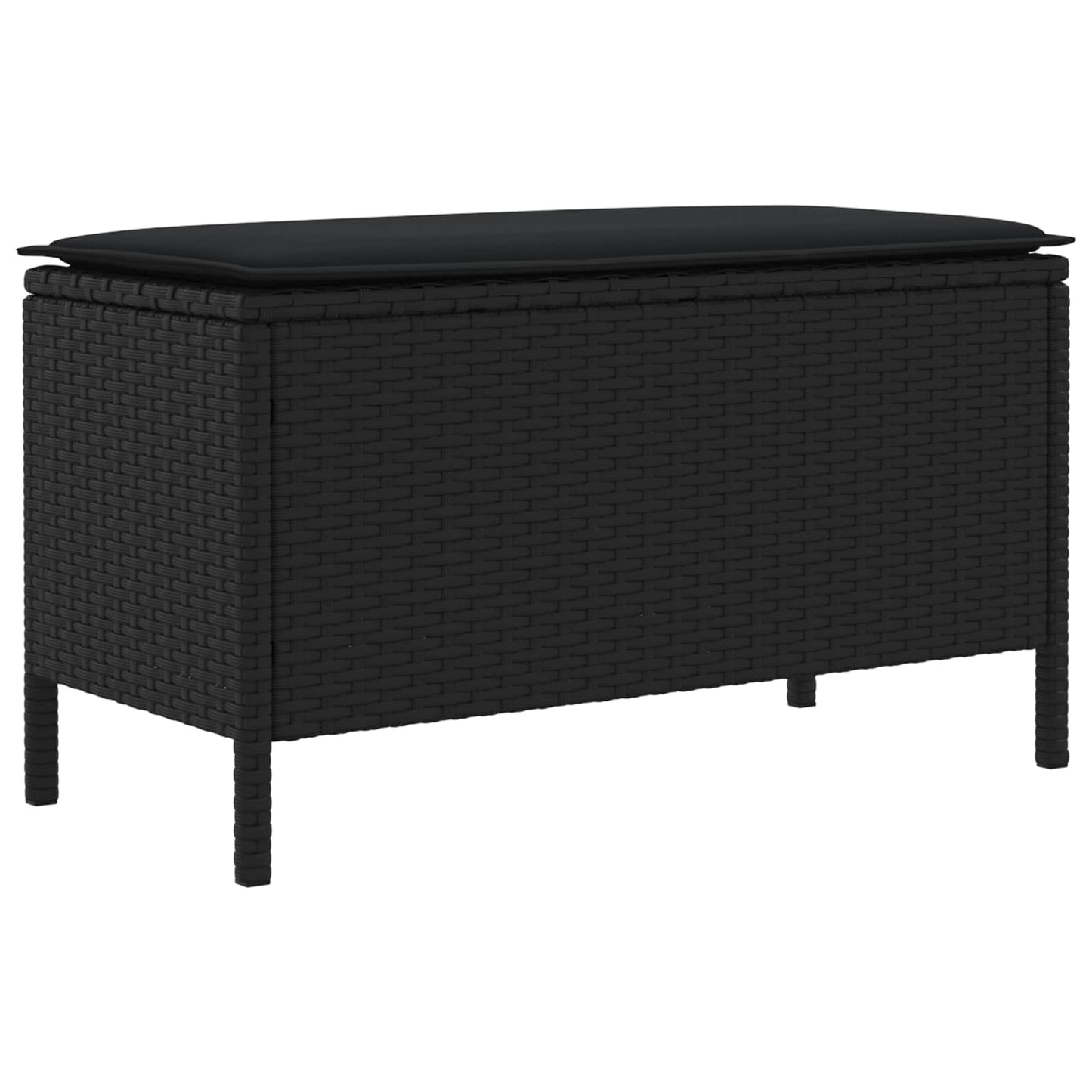 Poggiapiedi da Giardino Nero 80 x 38 x 45 cm Rattan in PE