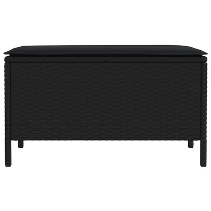 Poggiapiedi da Giardino Nero 80 x 38 x 45 cm Rattan in PE | homemem39