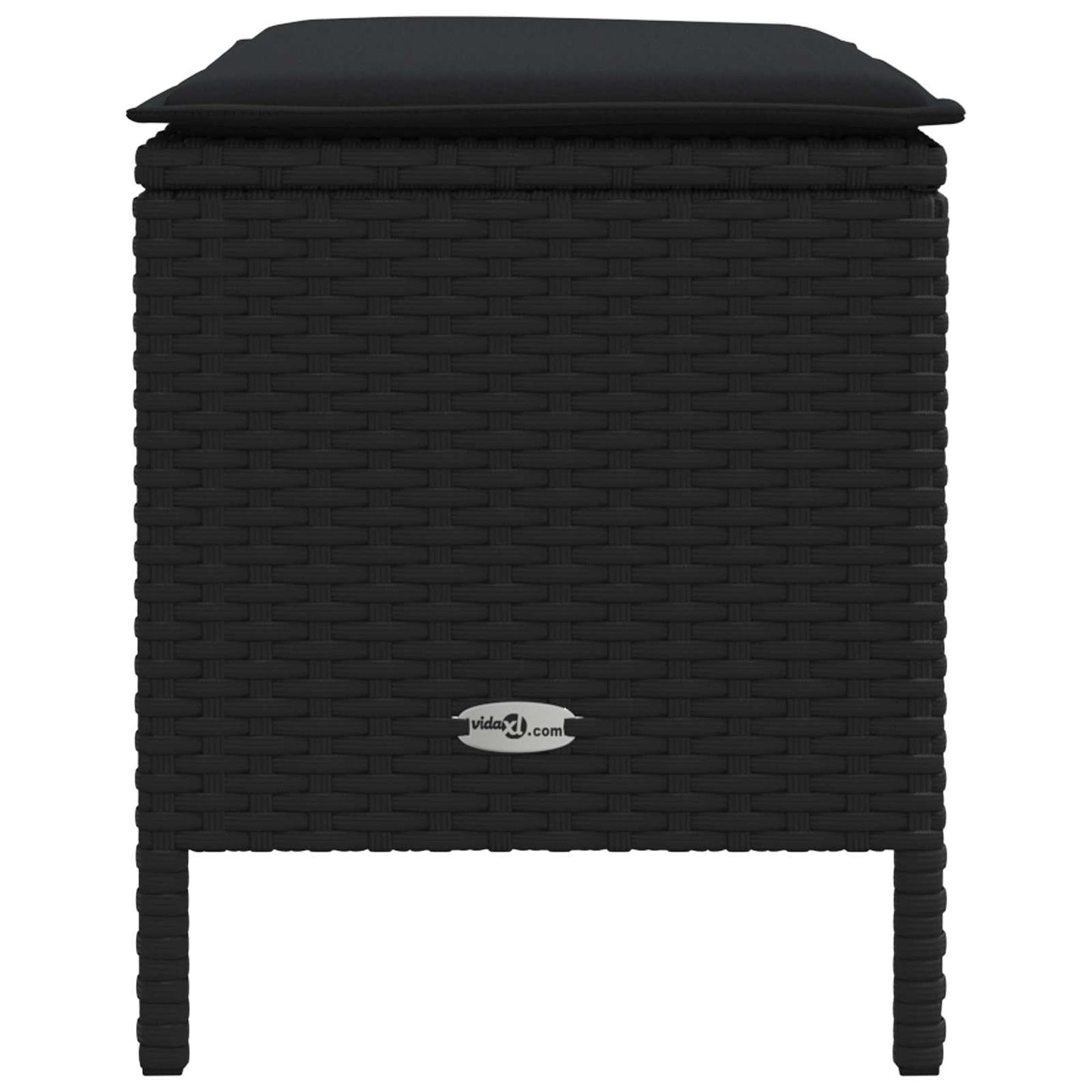 Poggiapiedi da Giardino Nero 80 x 38 x 45 cm Rattan in PE