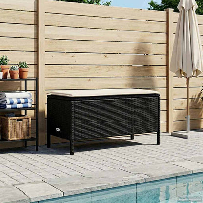 Poggiapiedi da Giardino Nero e Crema 80 x 38 x 45 cm