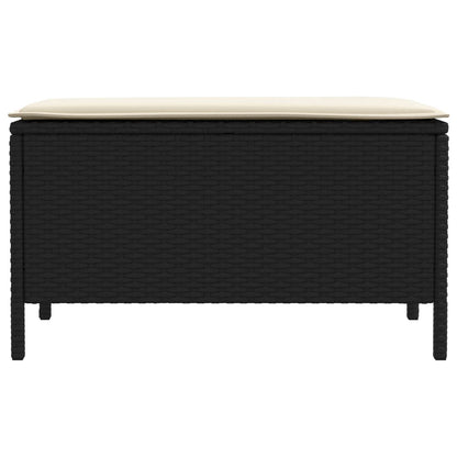 Poggiapiedi da Giardino Nero e Crema 80 x 38 x 45 cm