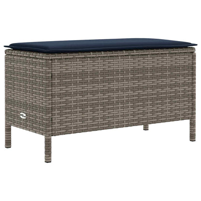 Poggiapiedi da Giardino Grigio e Blu Navy 80 x 38 x 42 cm | homemem39