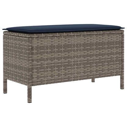 Poggiapiedi da Giardino Grigio e Blu Navy 80 x 38 x 42 cm | homemem39