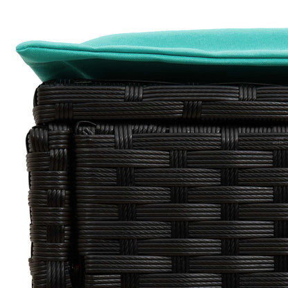 Poggiapiedi da Giardino Nero e Turchese 80 x 38 x 42 cm | homemem39