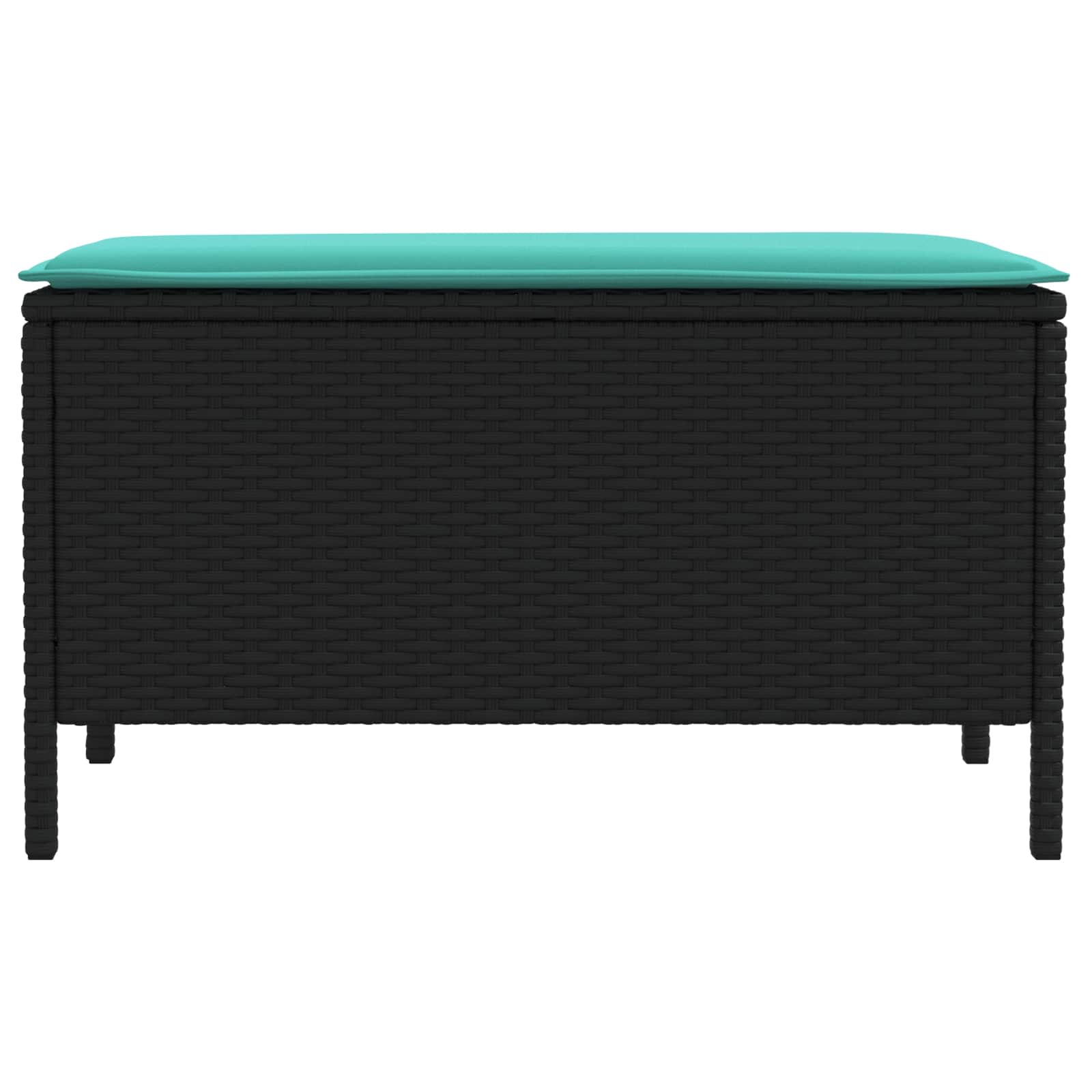 Poggiapiedi da Giardino Nero e Turchese 80 x 38 x 42 cm | homemem39
