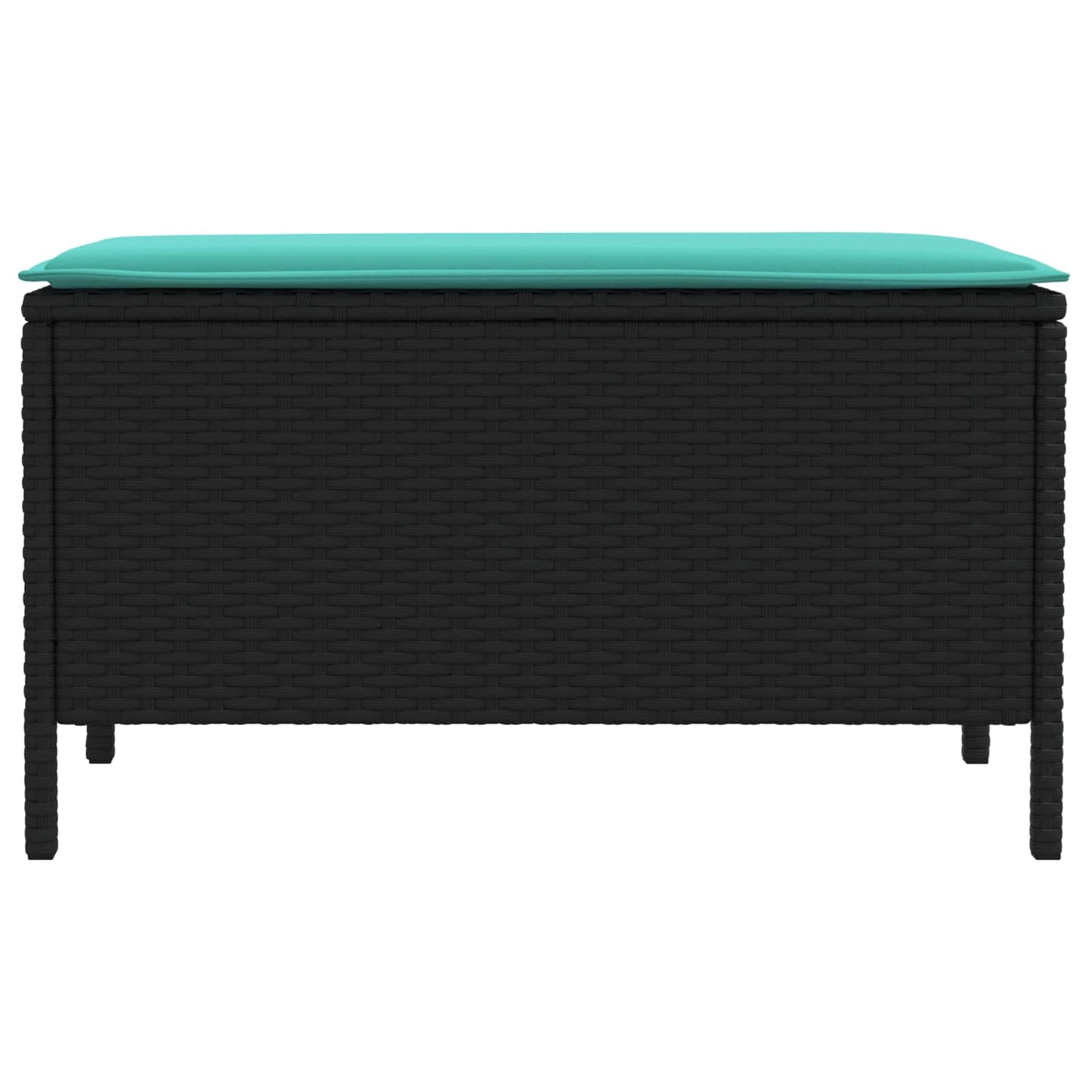 Poggiapiedi da Giardino Nero e Turchese 80 x 38 x 42 cm