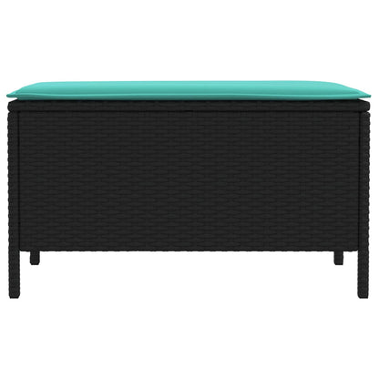 Poggiapiedi da Giardino Nero e Turchese 80 x 38 x 42 cm