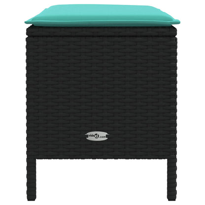 Poggiapiedi da Giardino Nero e Turchese 80 x 38 x 42 cm | homemem39