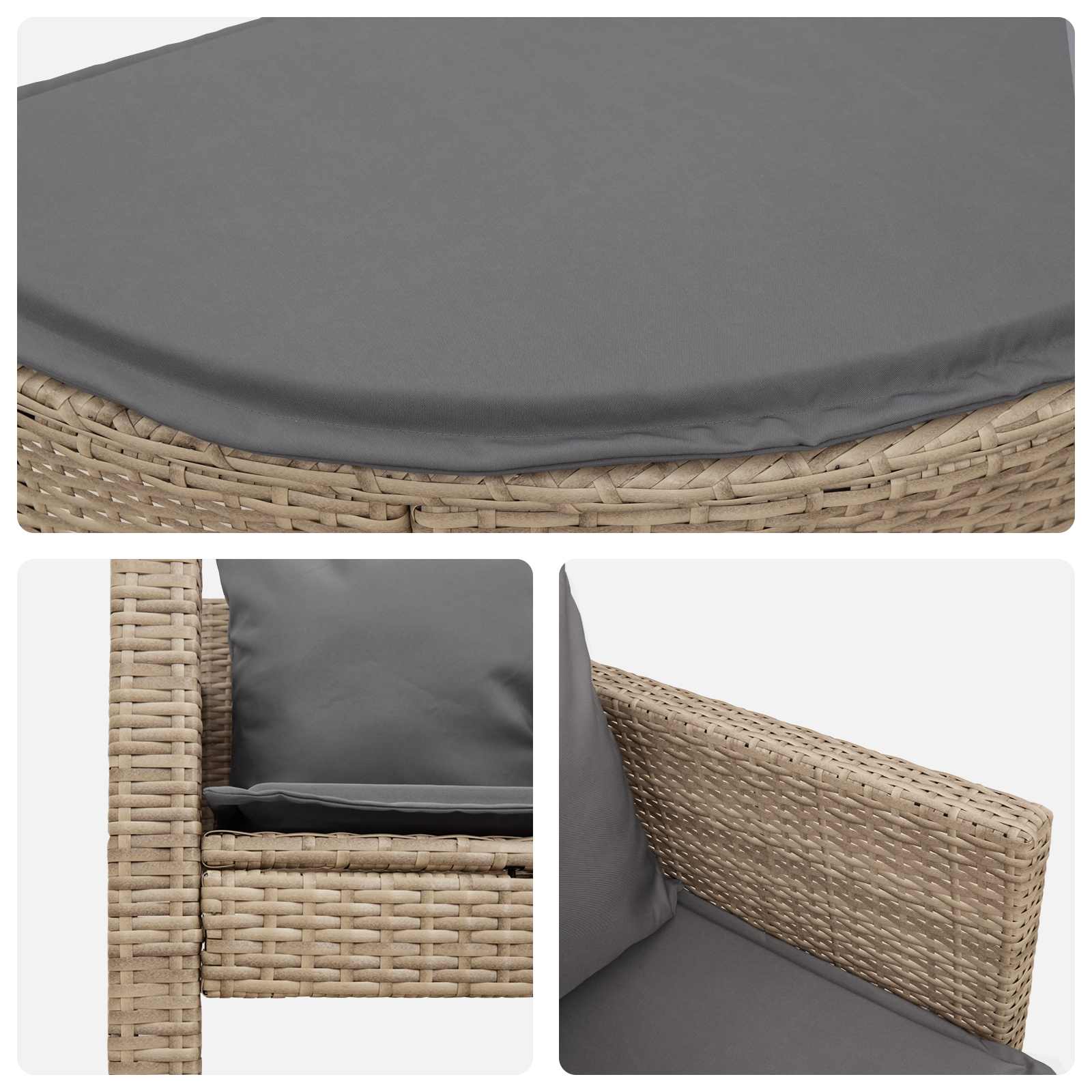 Divano da giardino 8 pcs Beige e Grigio Chiaro polyrattan | homemem39