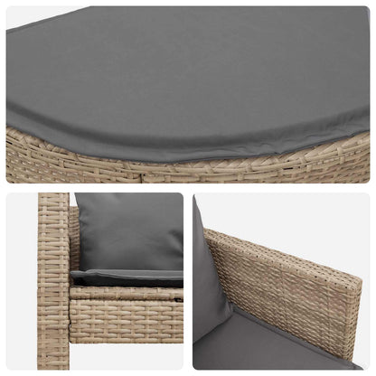 Divano da giardino 8 pcs Beige e Grigio Chiaro polyrattan