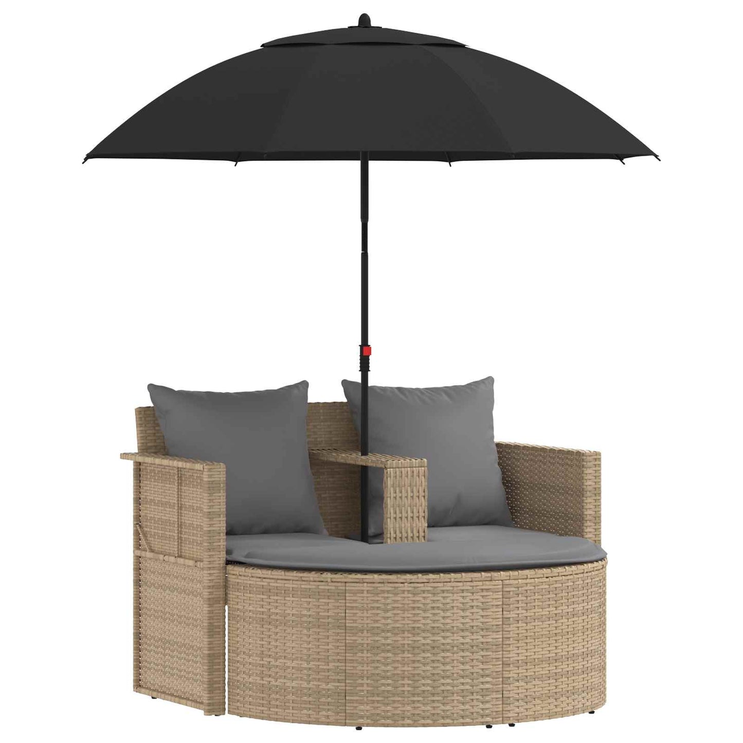 Divano da giardino 8 pcs Beige e Grigio Chiaro polyrattan