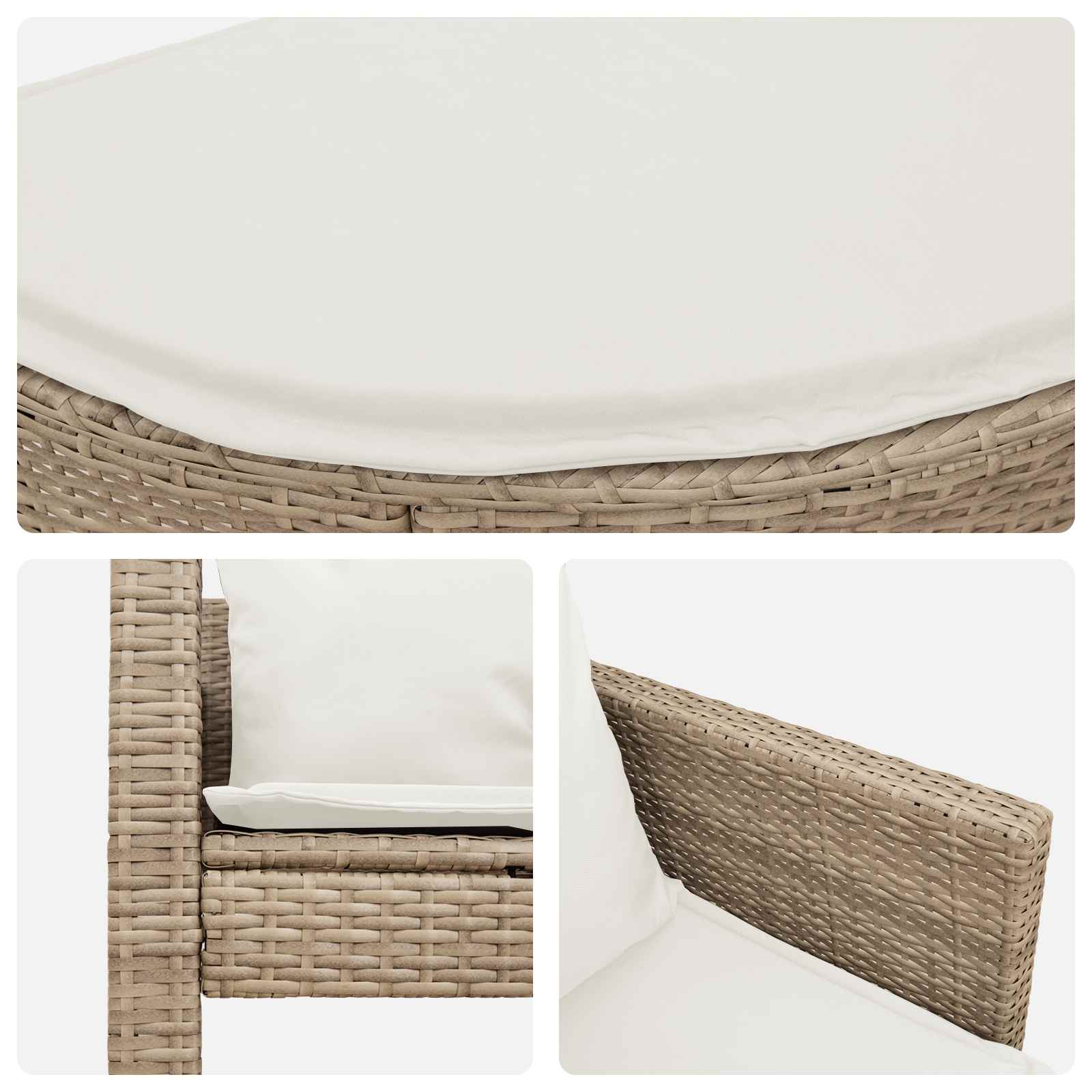 Divano da giardino 8 pcs Beige e Bianco Crema polyrattan | homemem39