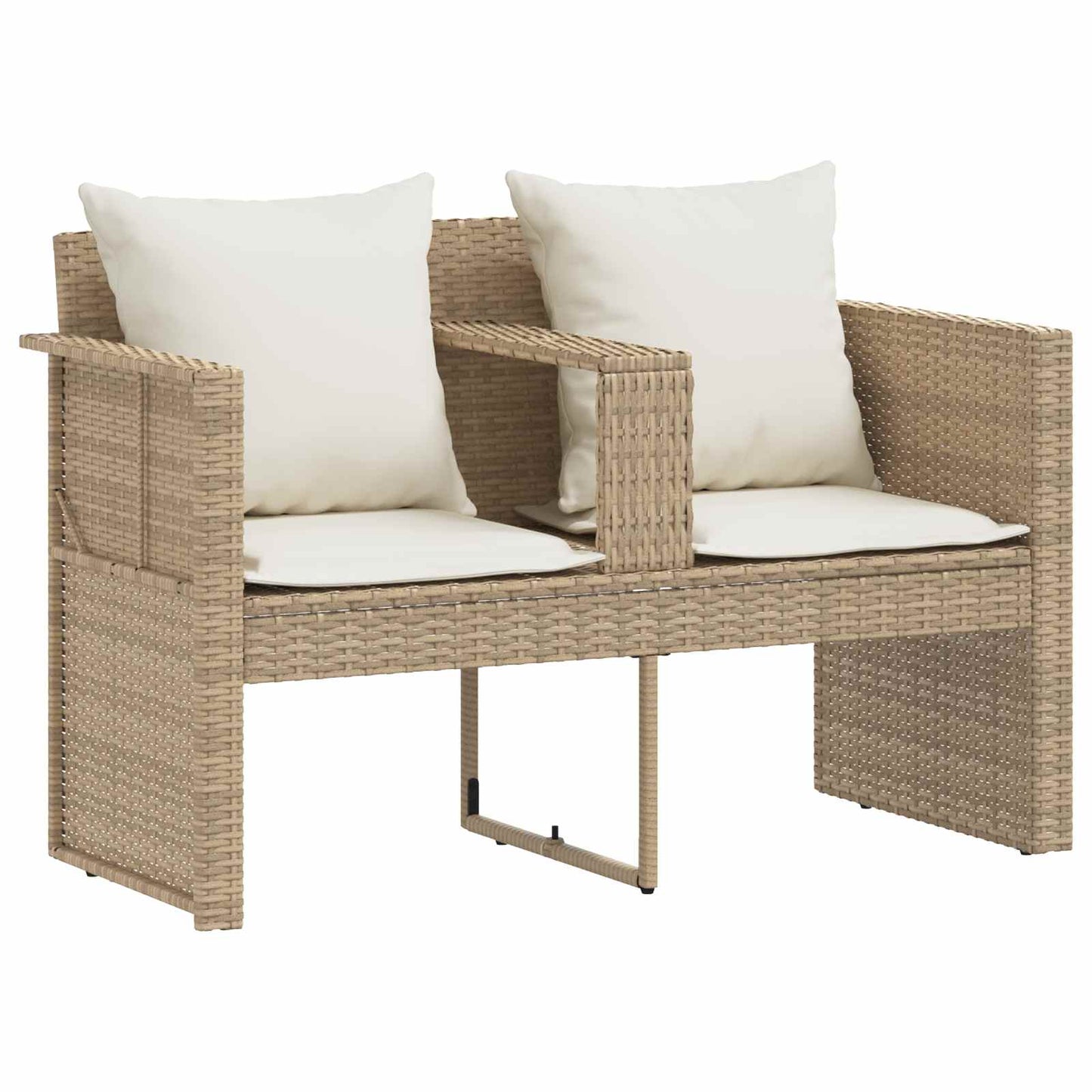 Divano da giardino 8 pcs Beige e Bianco Crema polyrattan