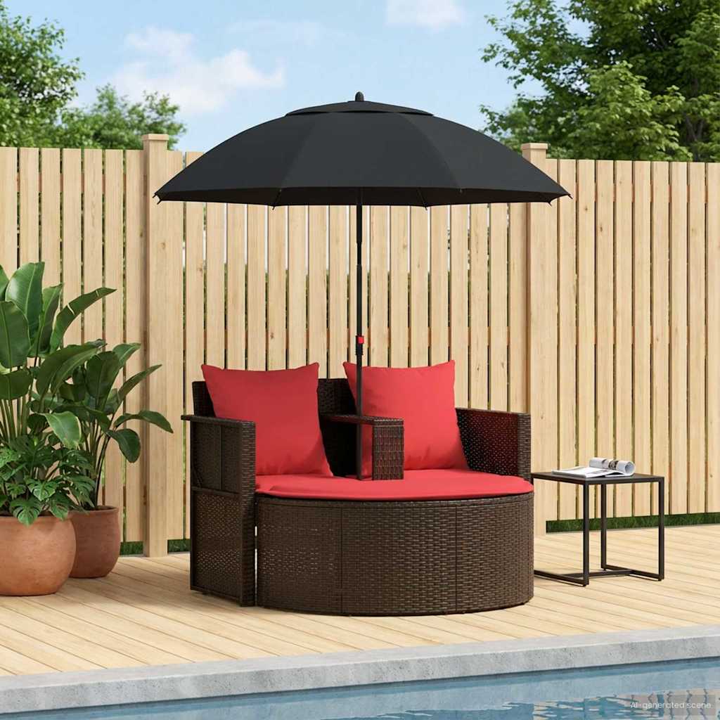 Divano da giardino Marrone e Rosso 168 x 168 x 180 cm | homemem39