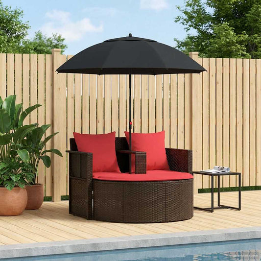 Divano da giardino Marrone e Rosso 168 x 168 x 180 cm | homemem39