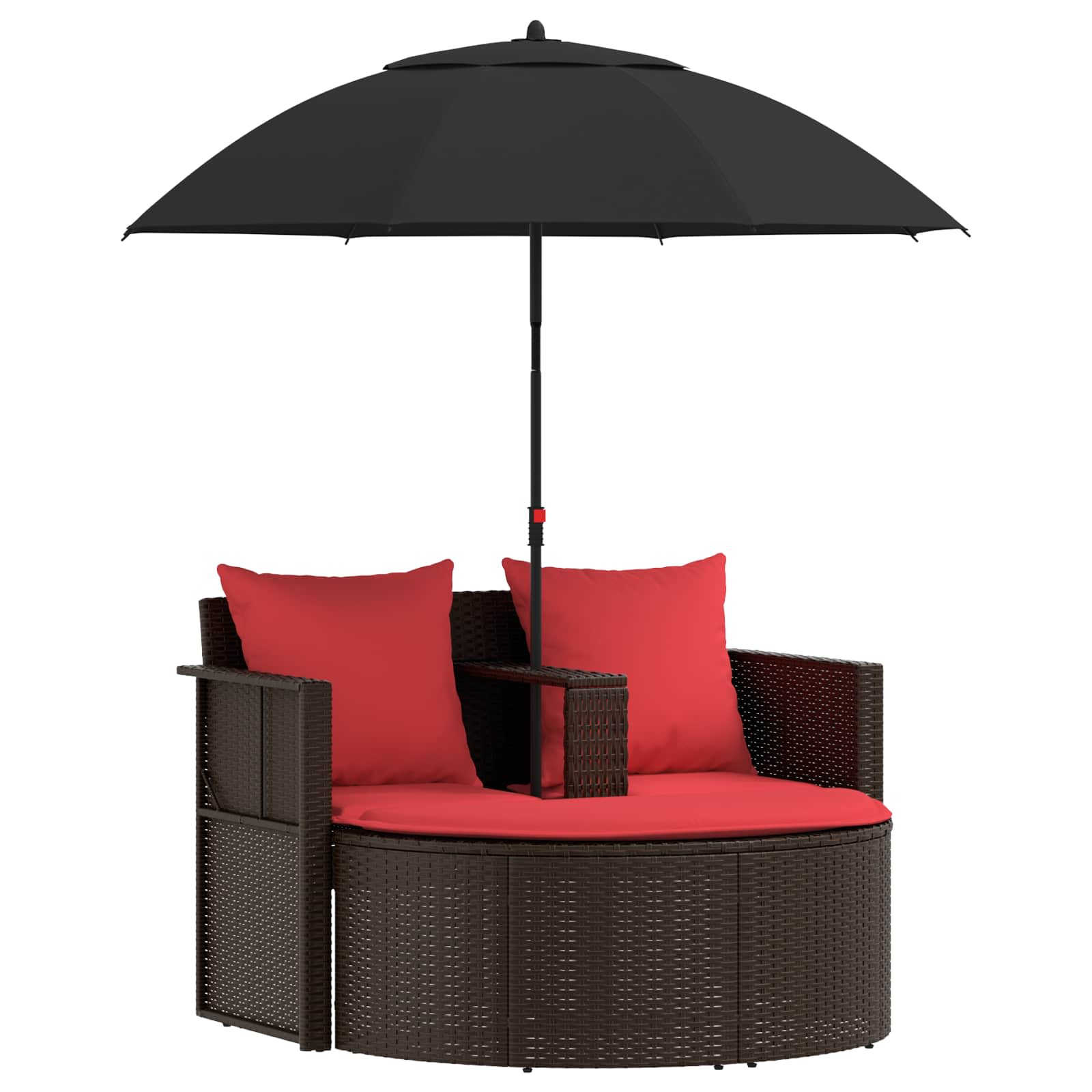 Divano da giardino Marrone e Rosso 168 x 168 x 180 cm | homemem39