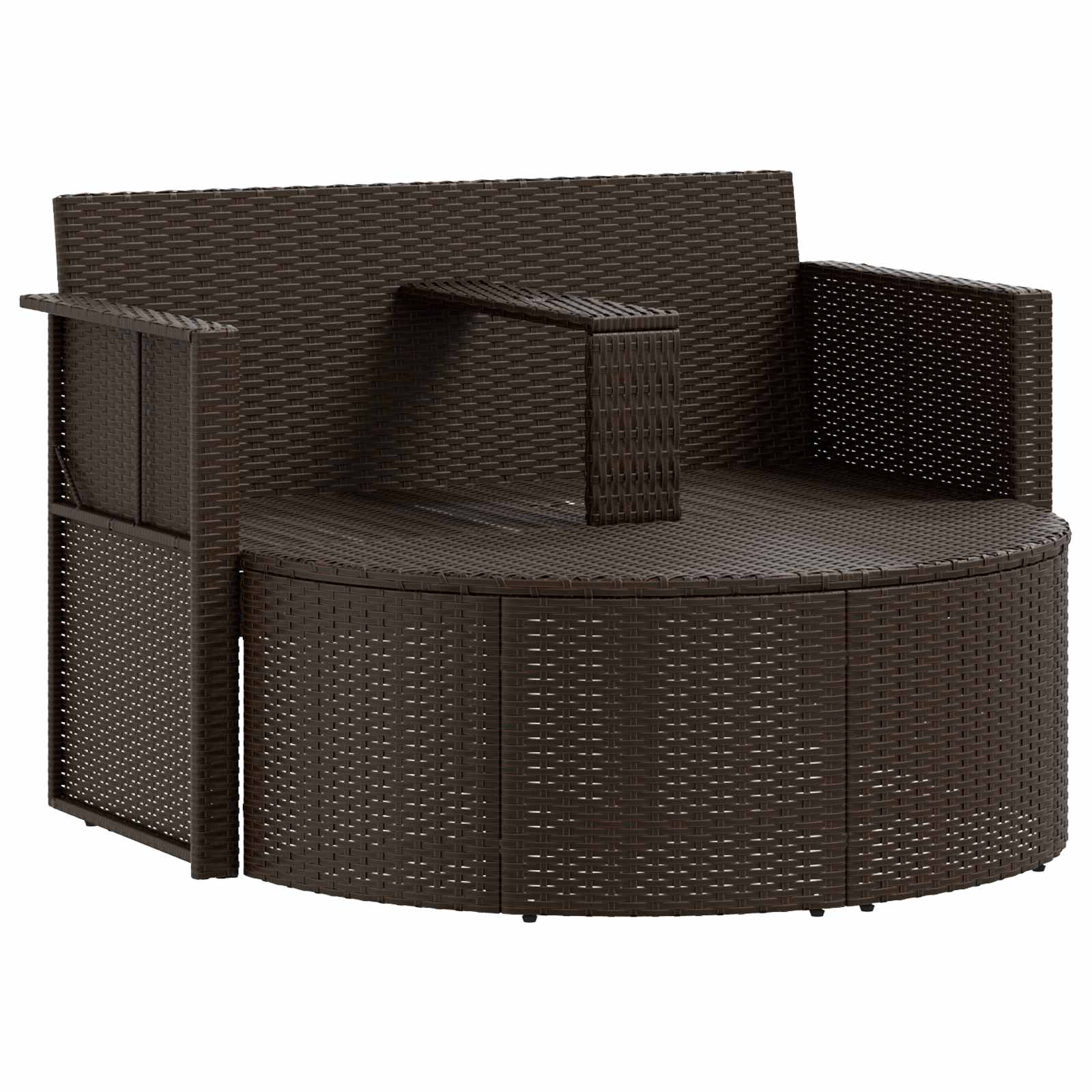 Divano da giardino Marrone e Rosso 168 x 168 x 180 cm | homemem39
