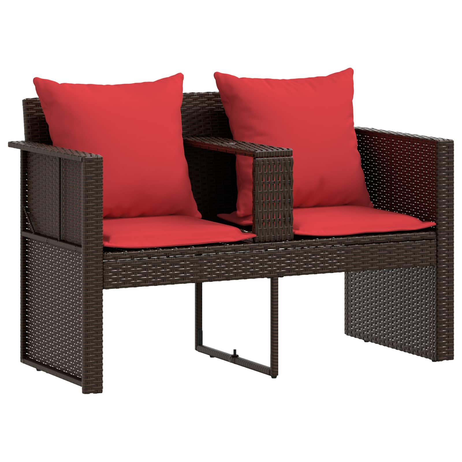 Divano da giardino Marrone e Rosso 168 x 168 x 180 cm | homemem39