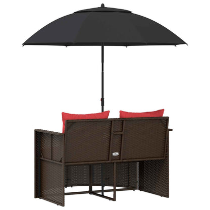 Divano da giardino Marrone e Rosso 168 x 168 x 180 cm | homemem39