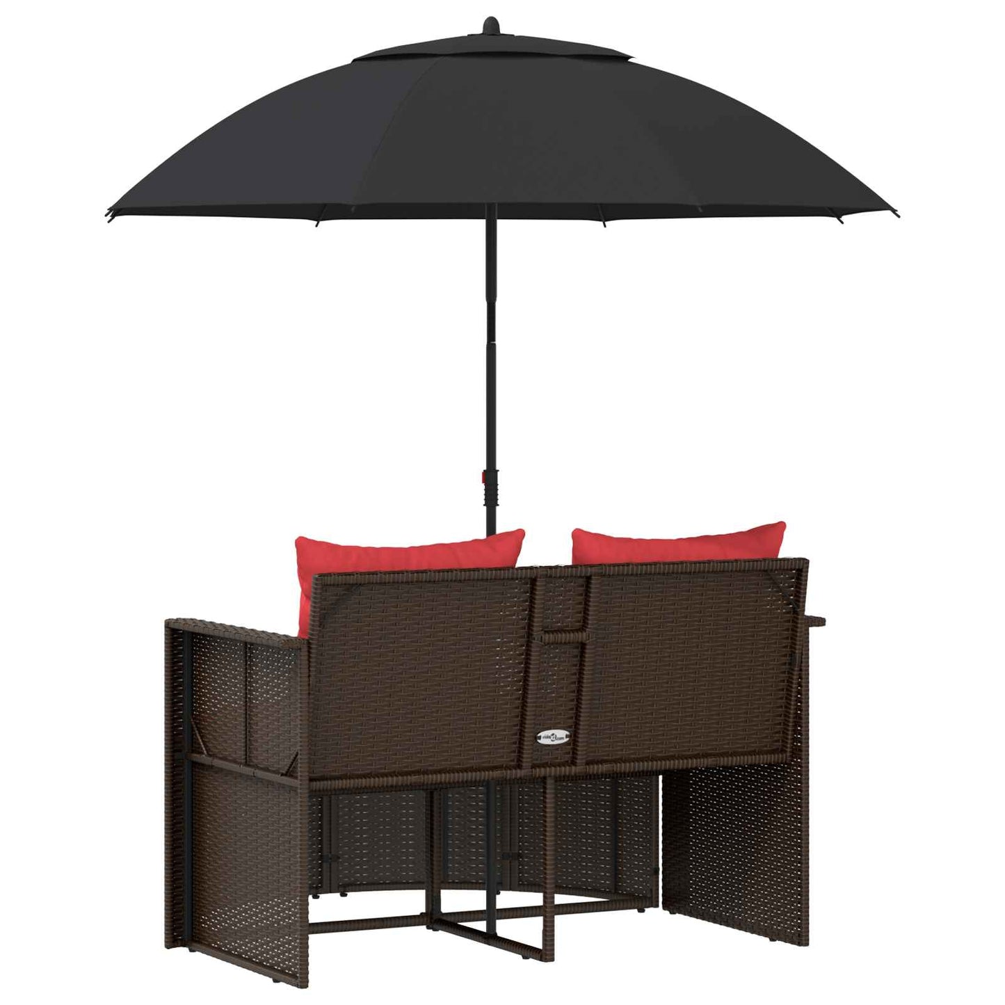 Divano da giardino Marrone e Rosso 168 x 168 x 180 cm
