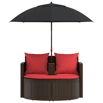 Divano da giardino Marrone e Rosso 168 x 168 x 180 cm | homemem39