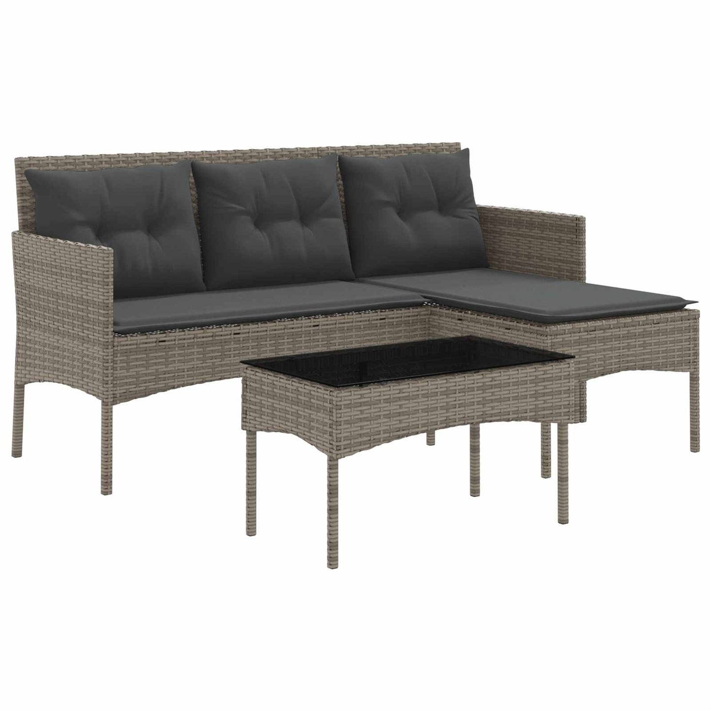 Set Divano da Giardino con cuscino 2 pcs polyrattan | homemem39