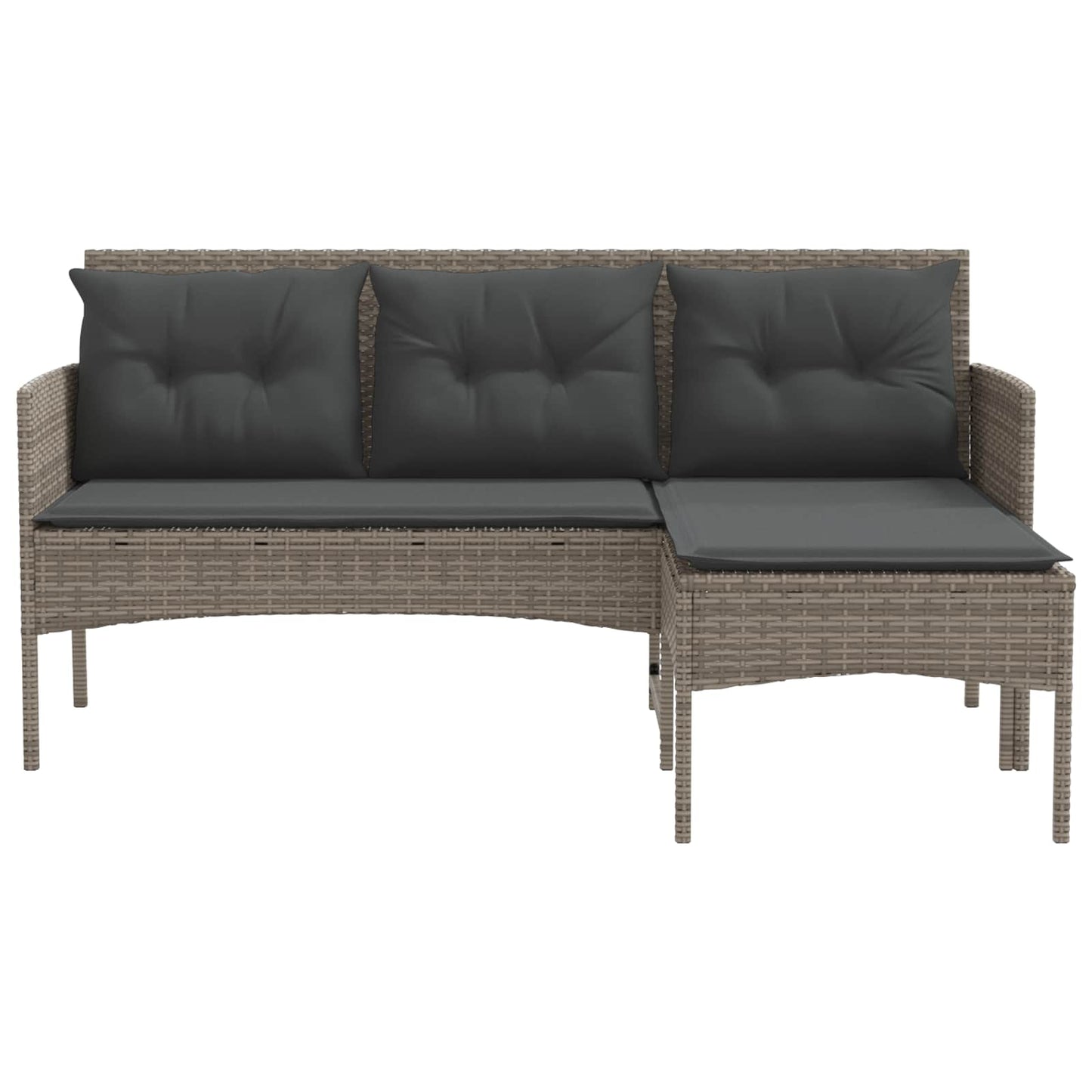 Set Divano da Giardino con cuscino 2 pcs polyrattan | homemem39