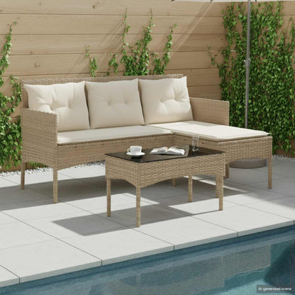 Set Divano da Giardino con cuscino 2 pcs polyrattan | homemem39