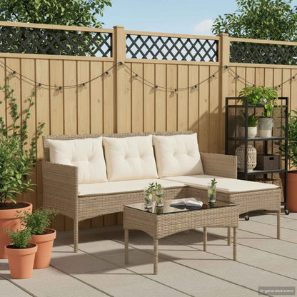 Set Divano da Giardino con cuscino 2 pcs polyrattan | homemem39