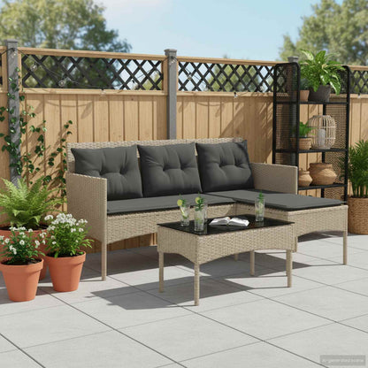Set Divano da Giardino con cuscino 2 pcs polyrattan | homemem39