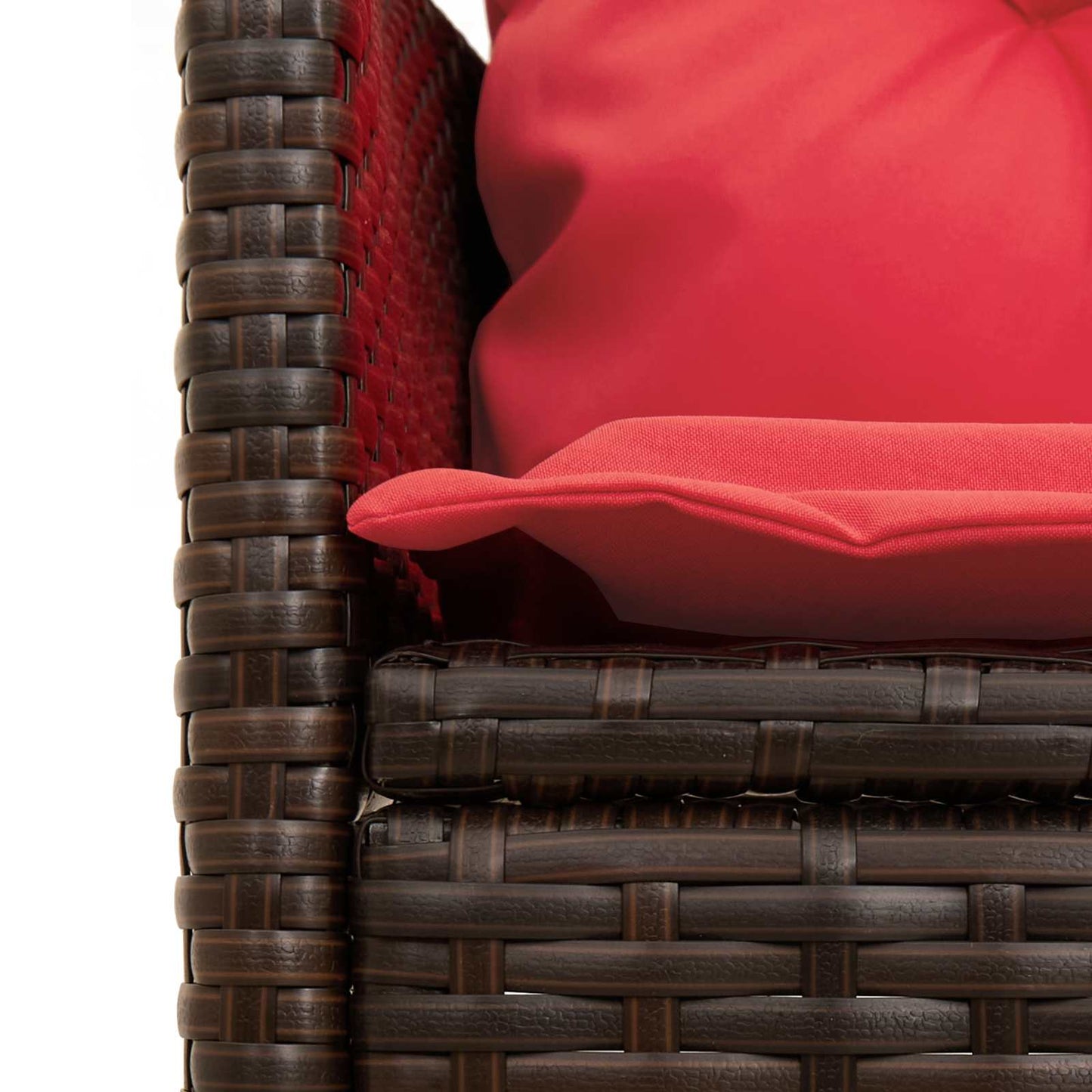 Set Divano da Giardino 2 pcs Marrone e Rosso polyrattan | homemem39