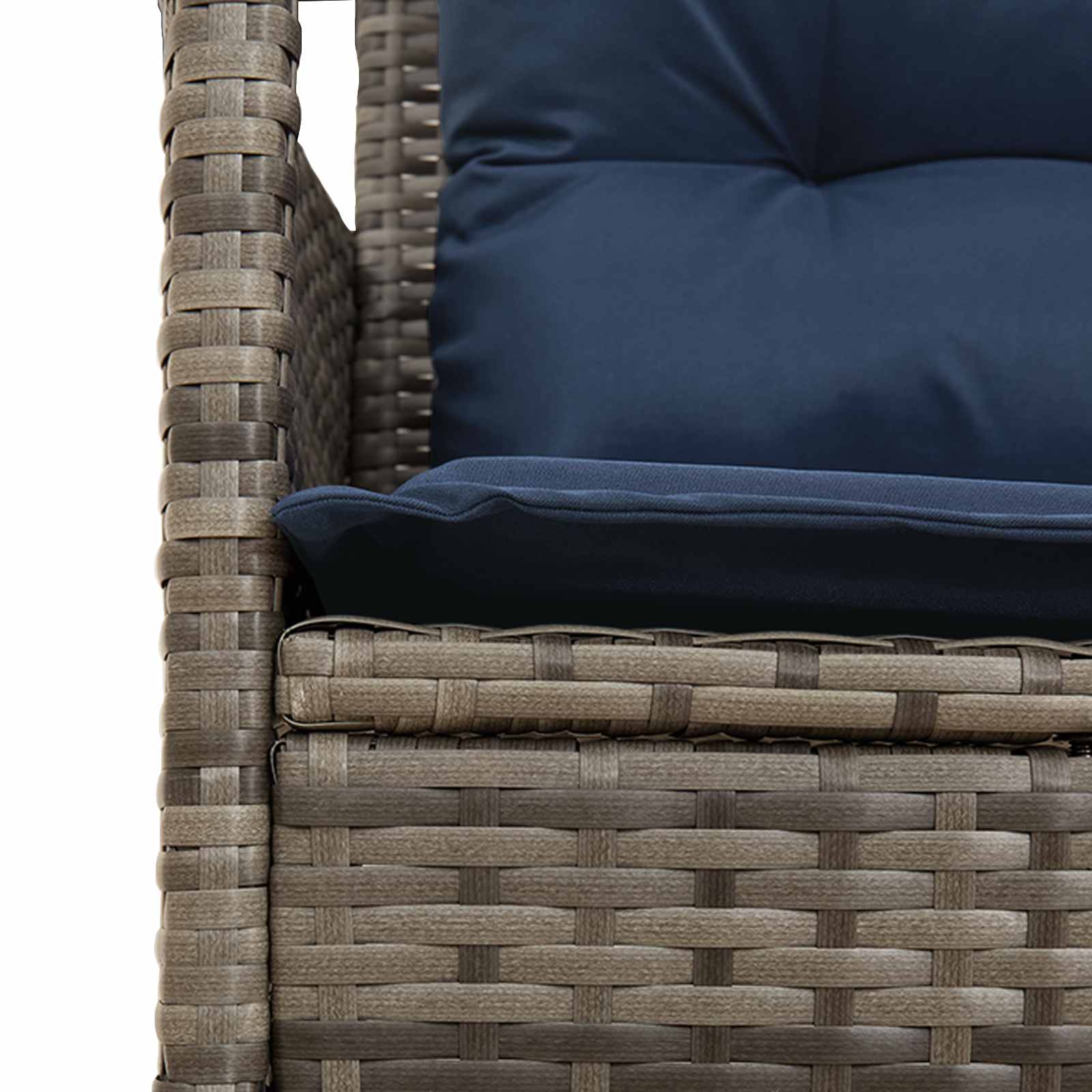 Set Divano da Giardino 2 pcs Grigio e Blu Navy polyrattan | homemem39