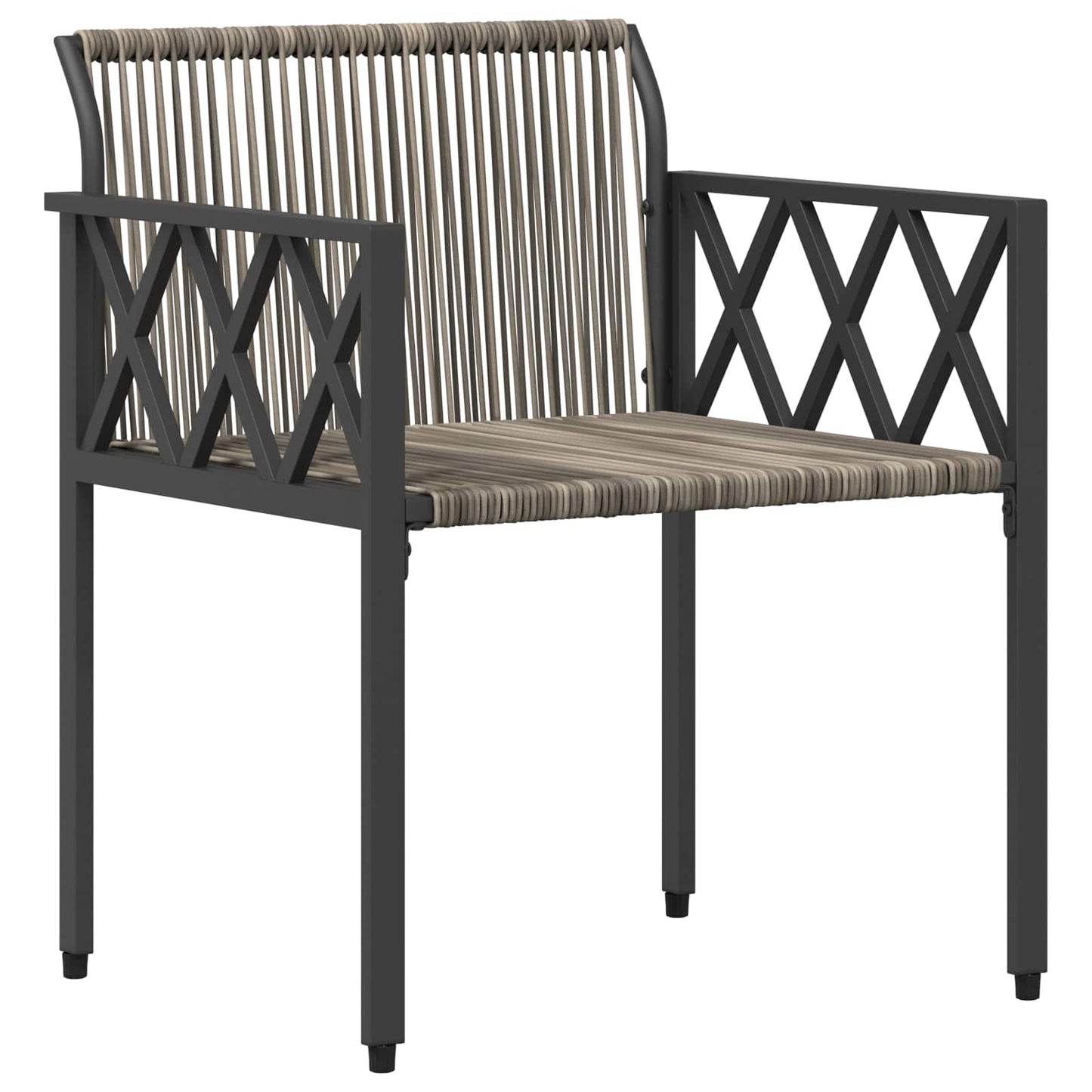 Set Mobili da Esterno 4 pcs Grigio e Blu Navy polyrattan | homemem39