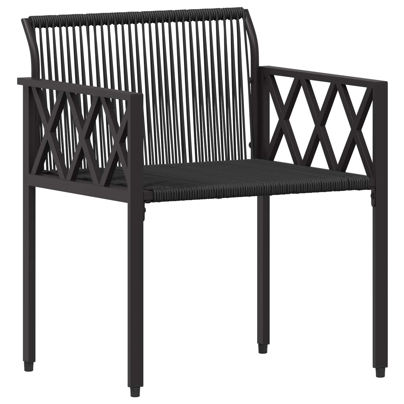 Set Mobili da Esterno 4 pcs Nero e Turchese polyrattan | homemem39