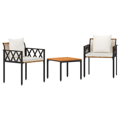Set Mobili da Esterno 3 pcs Marrone e Bianco Crema polyrattan | homemem39