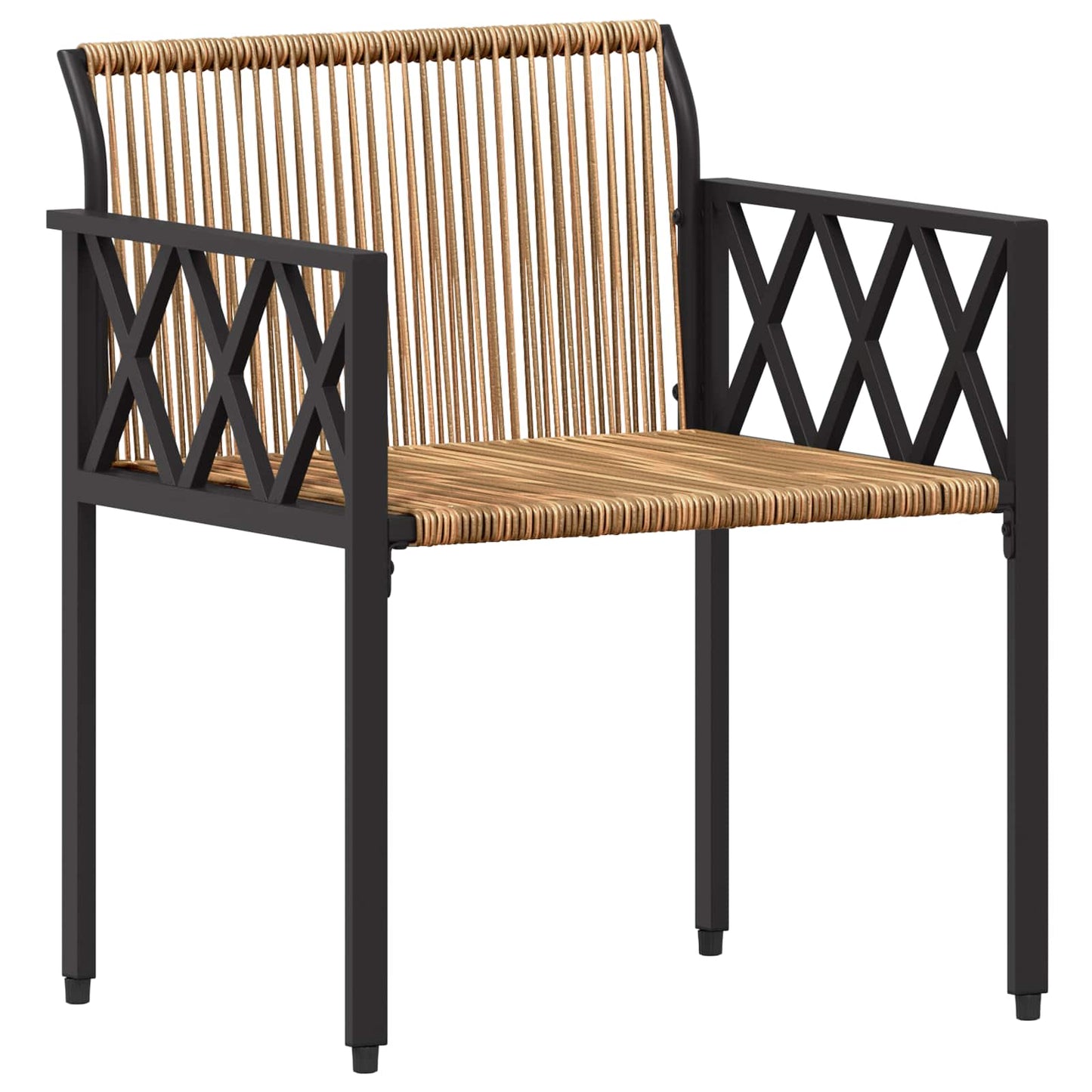 Set Mobili da Esterno 3 pcs Marrone e Bianco Crema polyrattan | homemem39