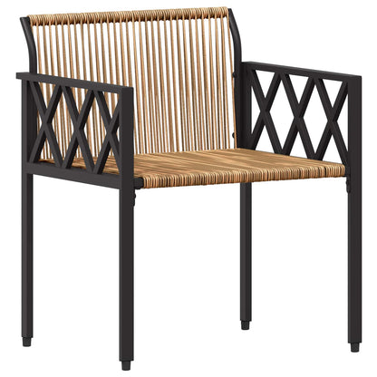 Set Mobili da Esterno 3 pcs Marrone e Bianco Crema polyrattan | homemem39