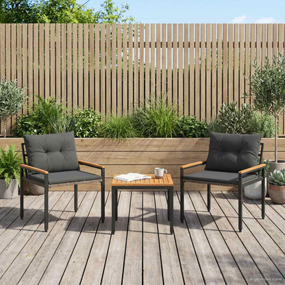 Set Mobili da Esterno 3 pcs Grigio Scuro polyrattan | homemem39