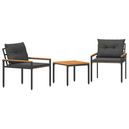 Set Mobili da Esterno 3 pcs Grigio Scuro polyrattan | homemem39